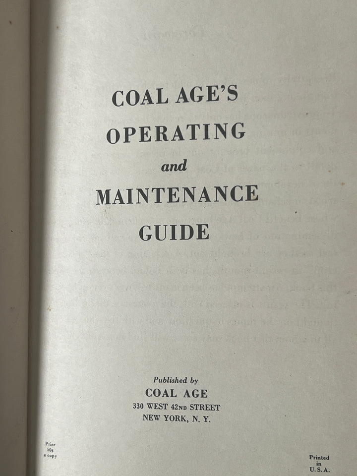 Book -  Coal Age's Operating and Maintenance Guide