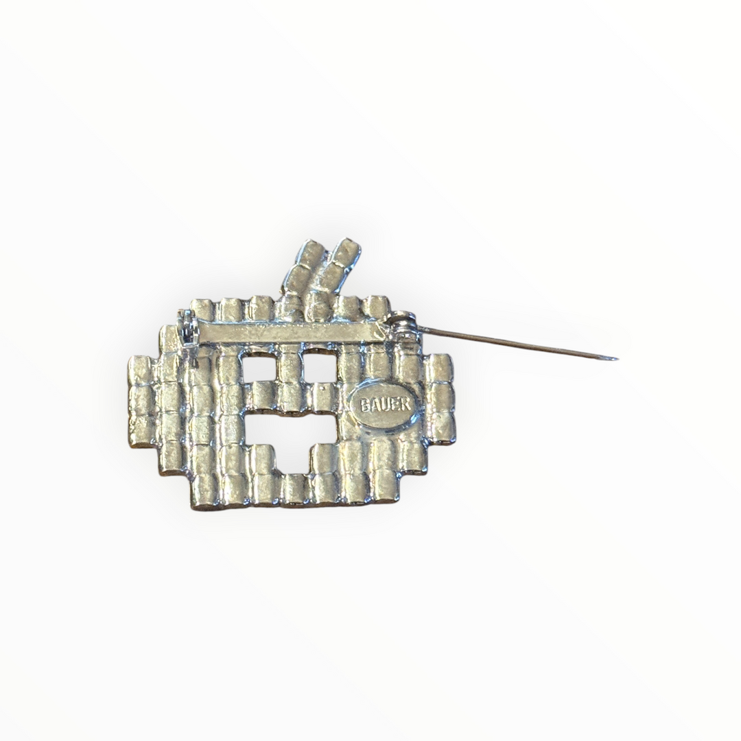 Brooch - Bauer Rhinestone Jack-o’-Lantern Pumpkin Brooch
