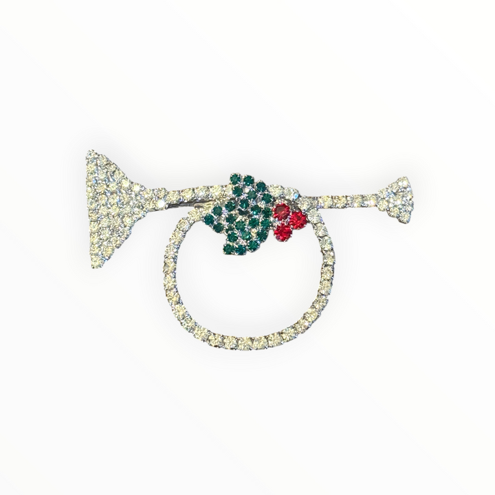Brooch - Vintage Christmas Horn Brooch