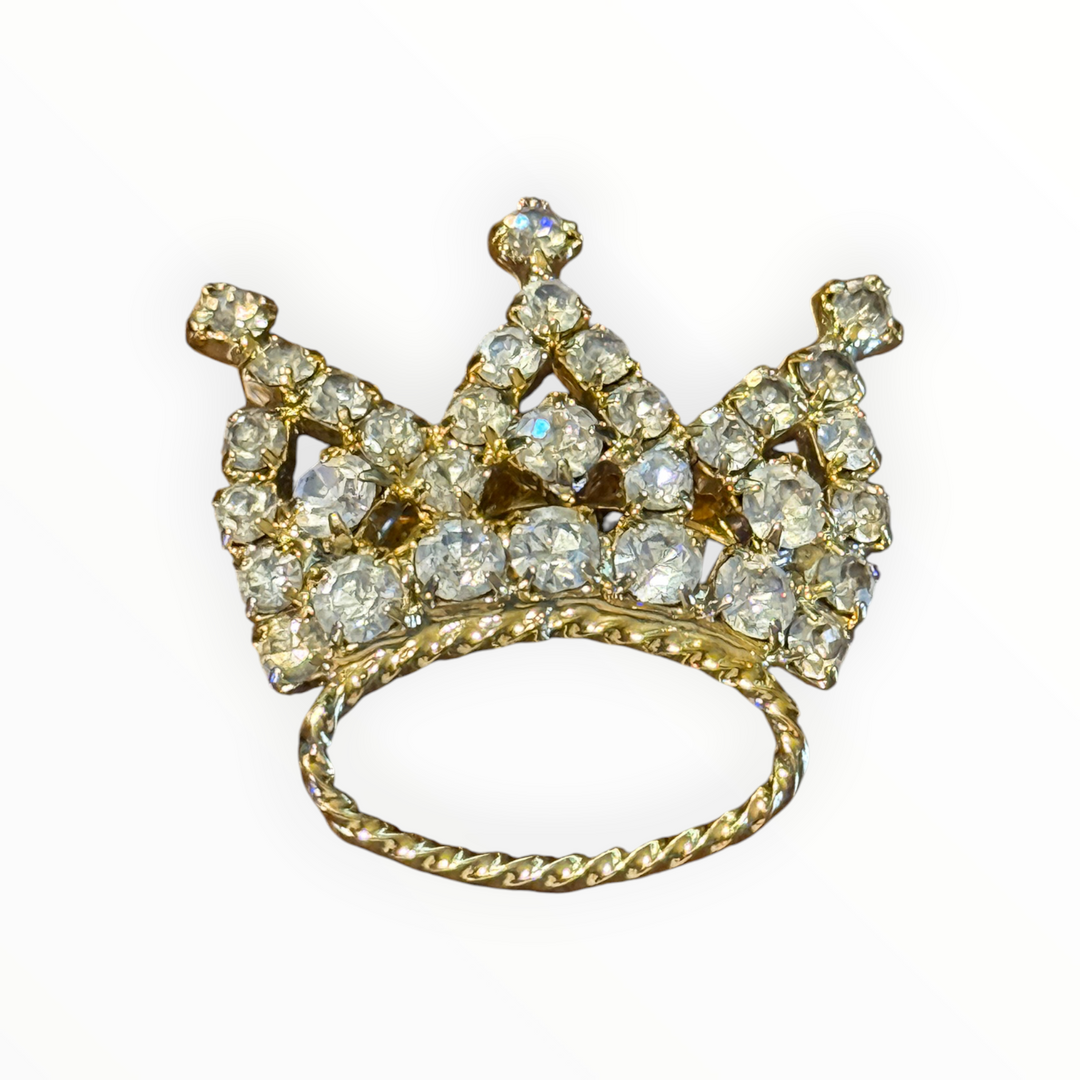 Brooch - Gold-tone Crown Brooch