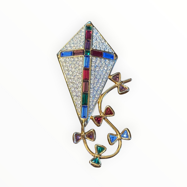 Brooch - Swarovski Crystal Large Kite Pin Swan Logo