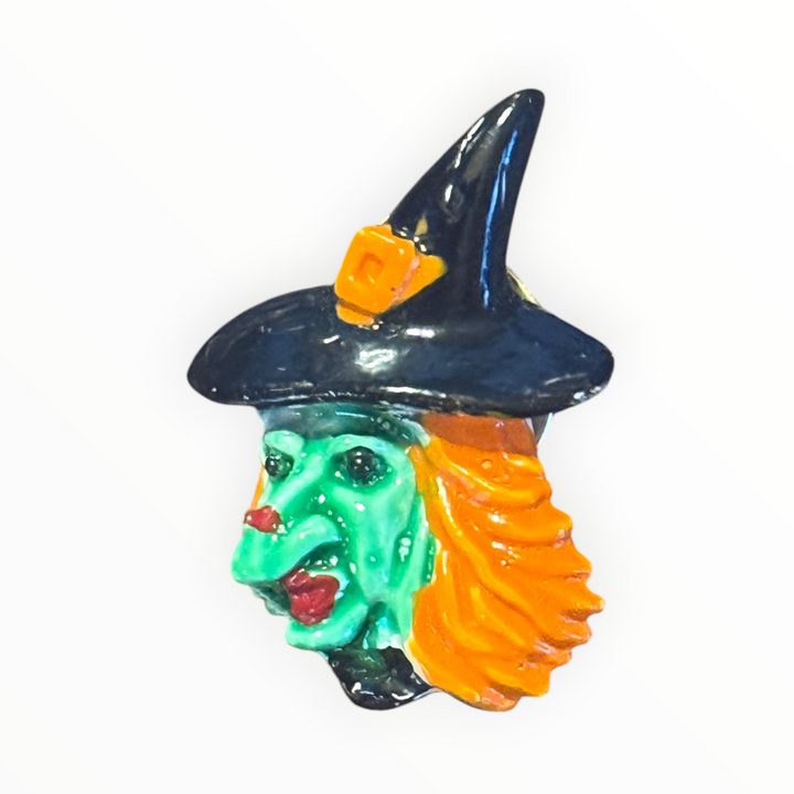 Brooch - Vintage Style Witch Head Pin Brooch Enamel