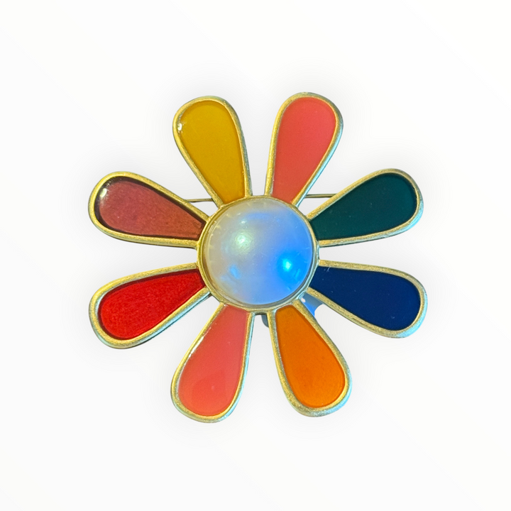 Brooch -  Large Enamel Flower Brooch