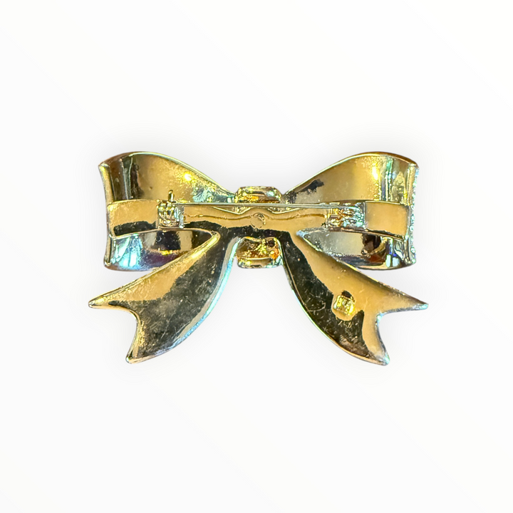 Brooch -  Liz Claiborne Goldtone Tartan Enamel Brooch Rhinestones