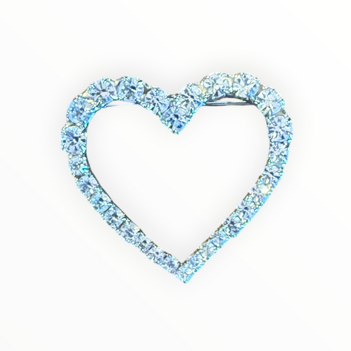 Brooch -  Vintage Signed Dorothy Bauer Rhinestone Heart Brooch Pin