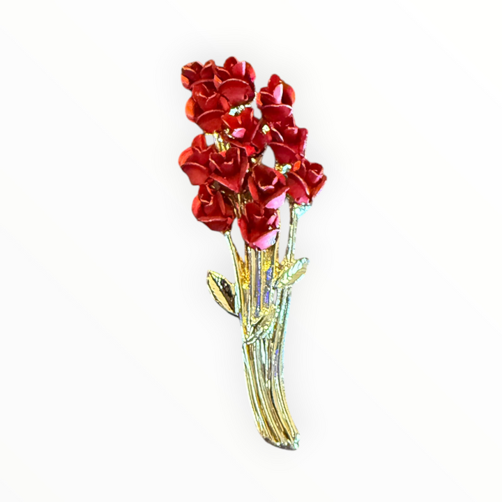Brooch -  Bouquet of Red Roses Brooch