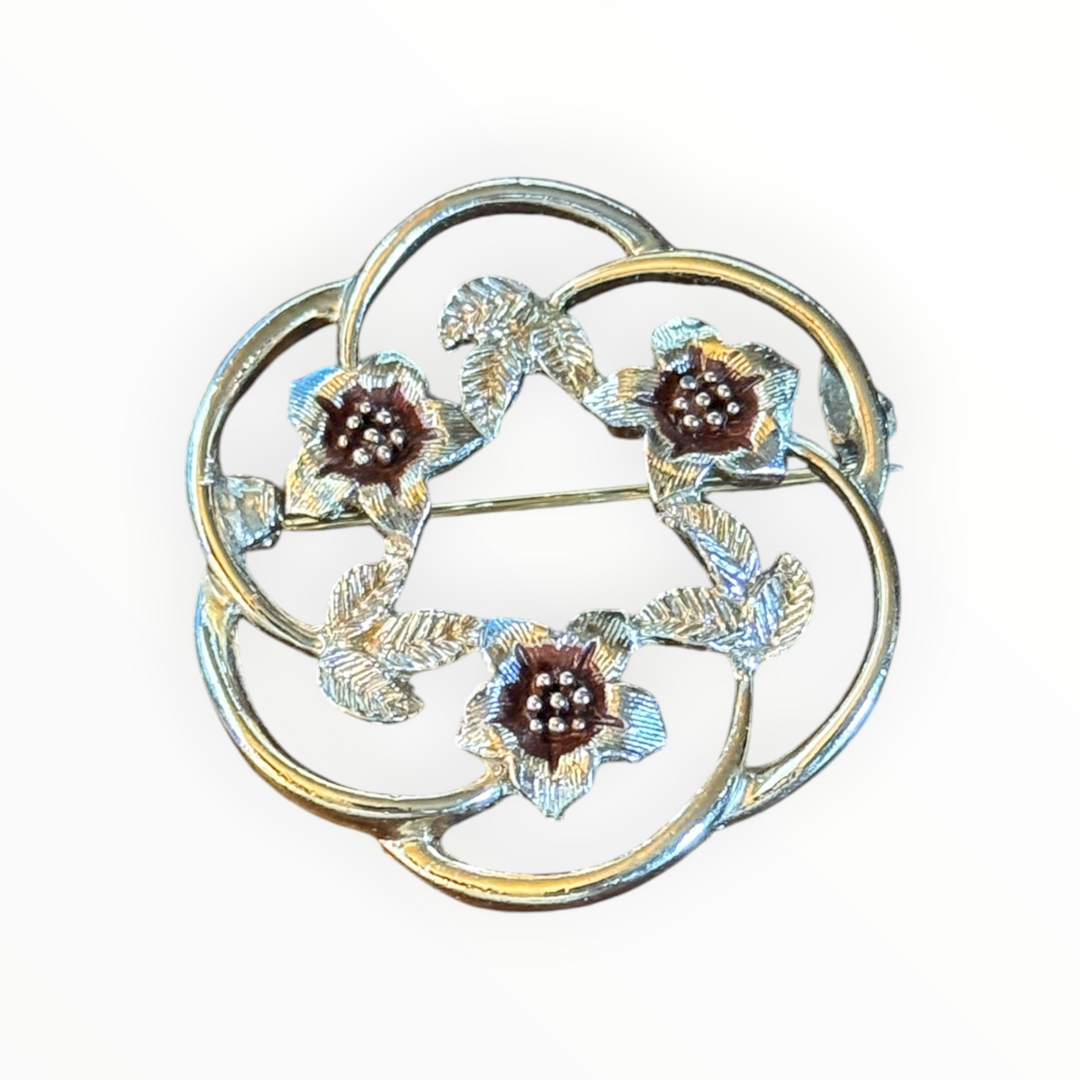 Brooch - Sarah Coventry Gold Tone Floral Brooch