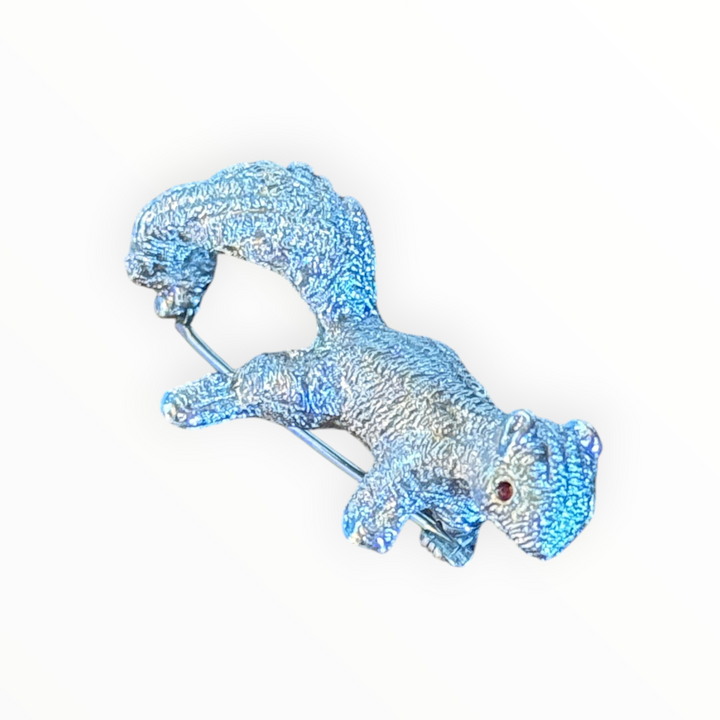 Brooch - Monet Silver Tone 3D Figural Animal Squirrel Brooch