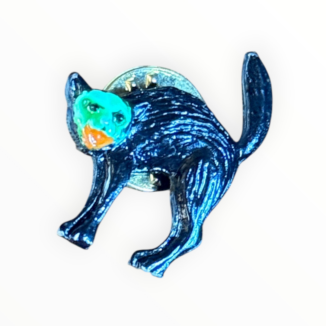Brooch - Vintage Style Black Cat Pin Brooch Enamel