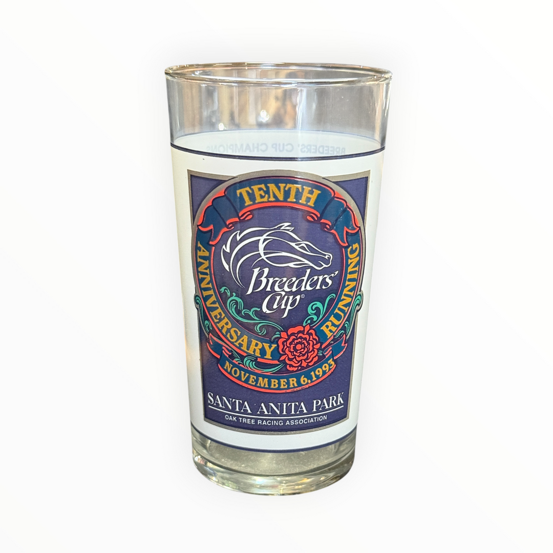 Kentucky Derby 10th Breeders Cup Glass by Libbey Glass. 10 oz. 1993