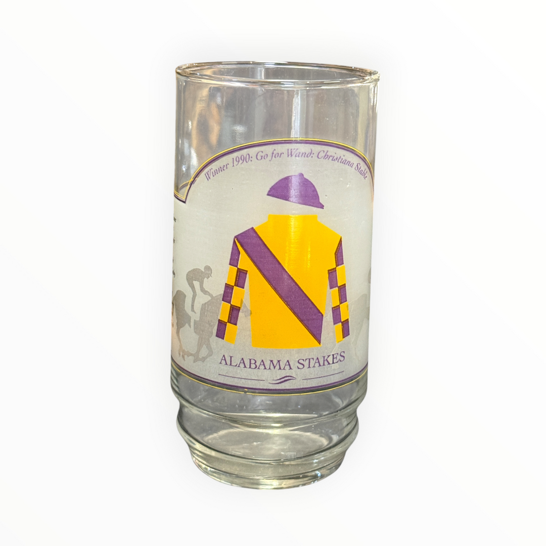 Kentucky Derby 1991 Alabama Stakes Glass - Saratoga Race Course