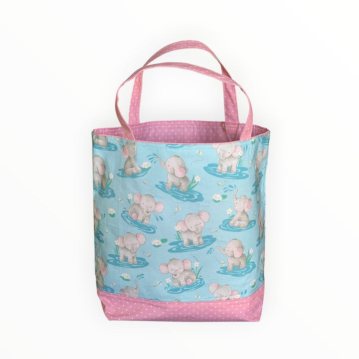 Vintage Stitches Tote Bag - Baby Elephant