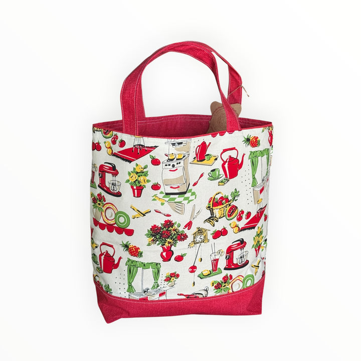 Vintage Stitches Tote Bag - Retro Kitchen