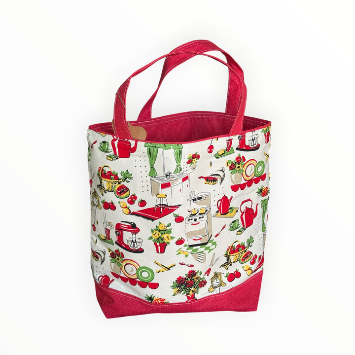 Vintage Stitches Tote Bag - Retro Kitchen