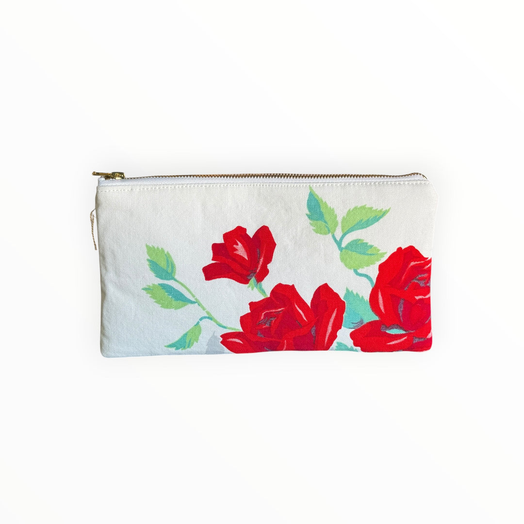 Vintage Stitches Zippered Pouch - Floral 