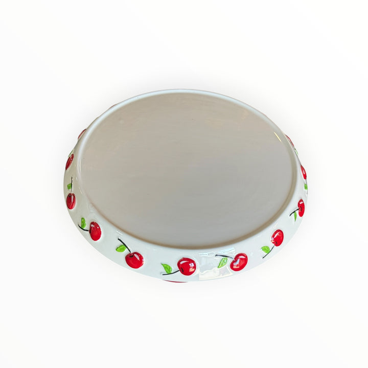 Terramoto Ceramic Cake Pedestal - Cherries