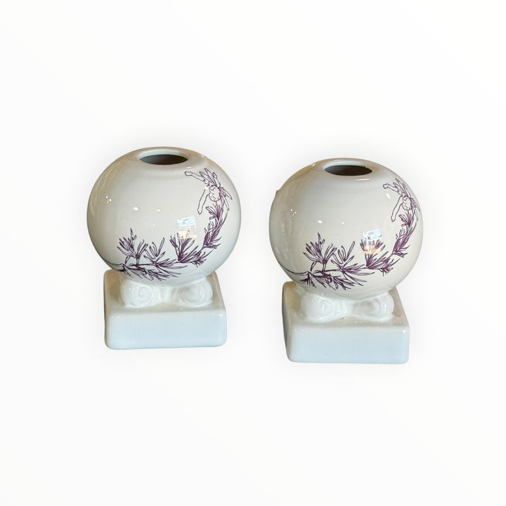 Fiestaware Sugar Plum Fairy Ball Candle Holder Pair