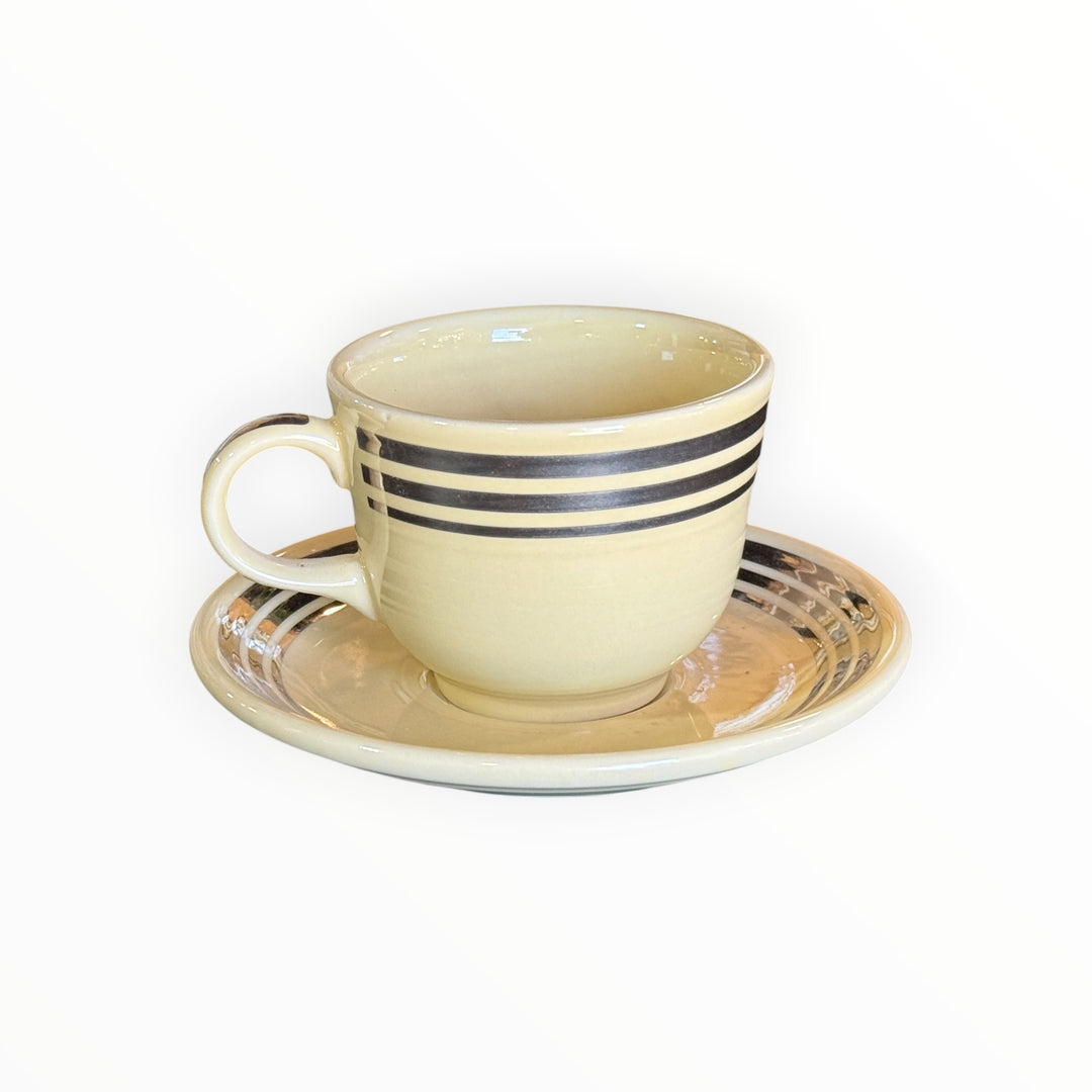 Fiestaware HLCCA Exclusive Platinum Stripe Cup &amp; Saucer
