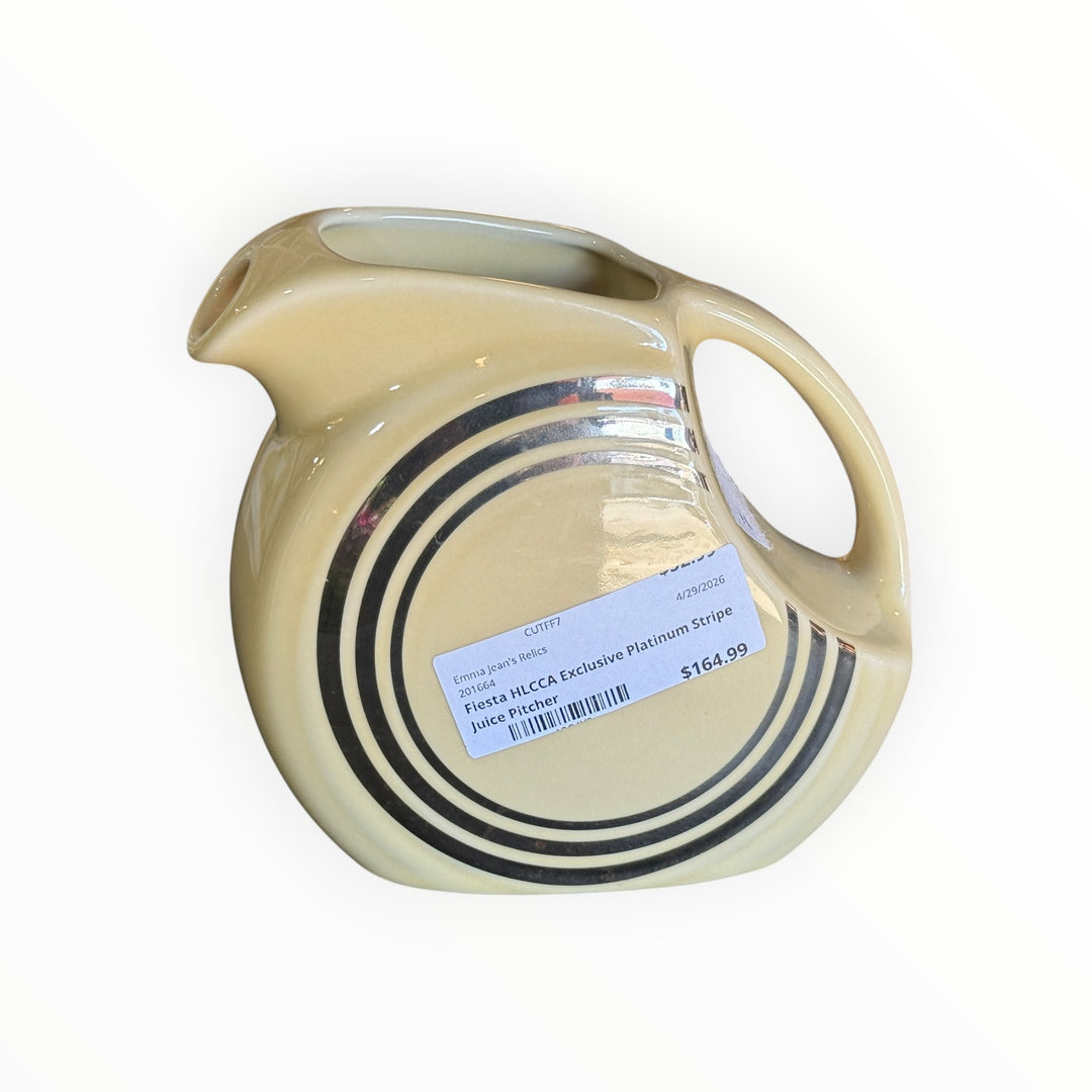 Fiestaware HLCCA Exclusive Platinum Stripe Juice Pitcher