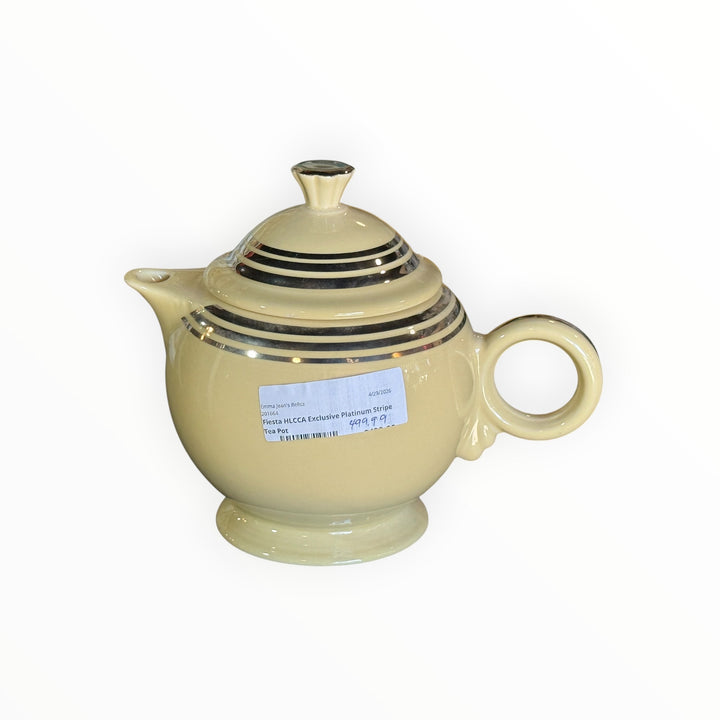 Fiestaware HLCCA Exclusive Platinum Stripe Tea Pot