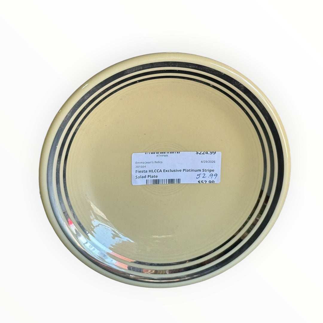 Fiestaware HLCCA Exclusive Platinum Stripe Salad Plate