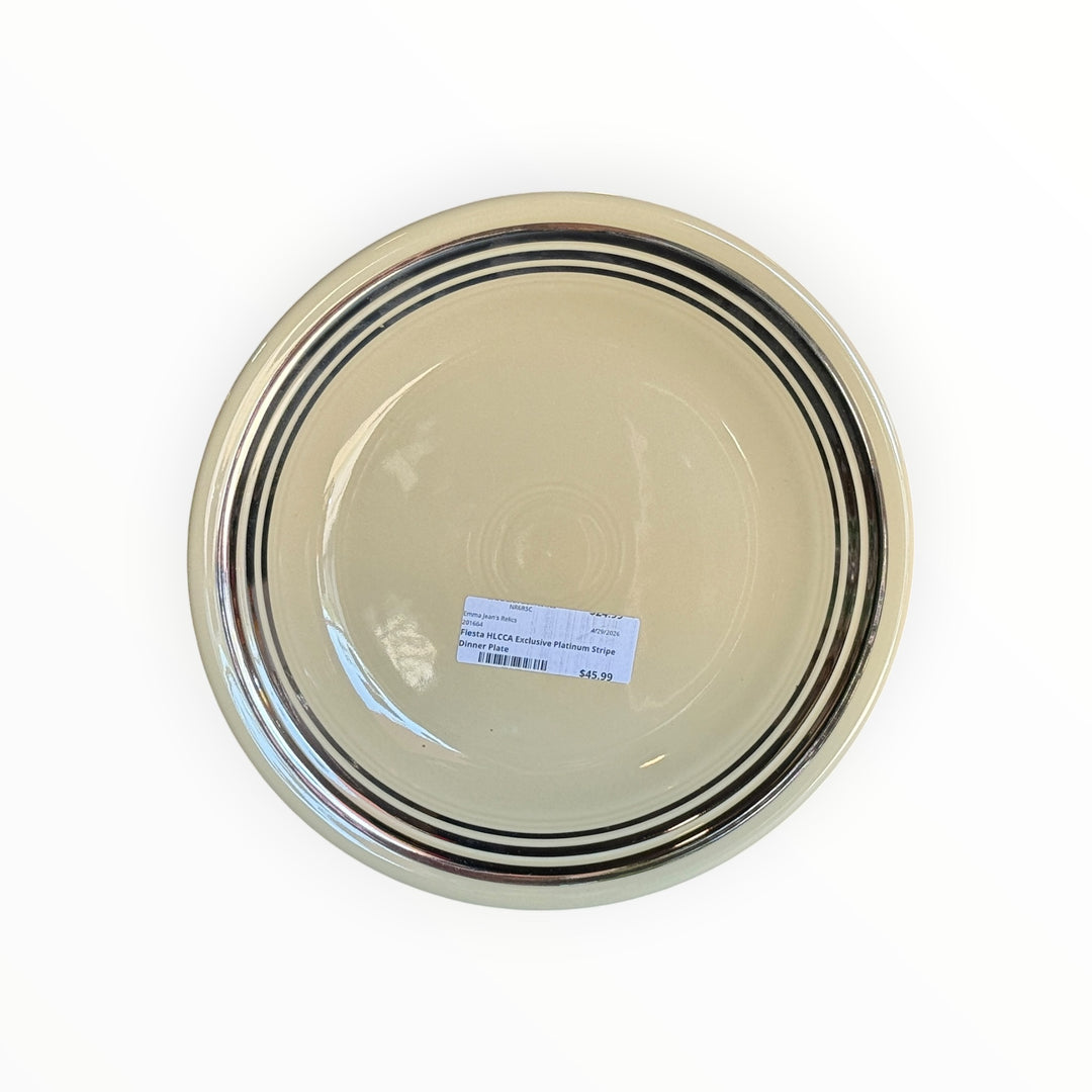 Fiestaware HLCCA Exclusive Platinum Stripe Dinner Plate