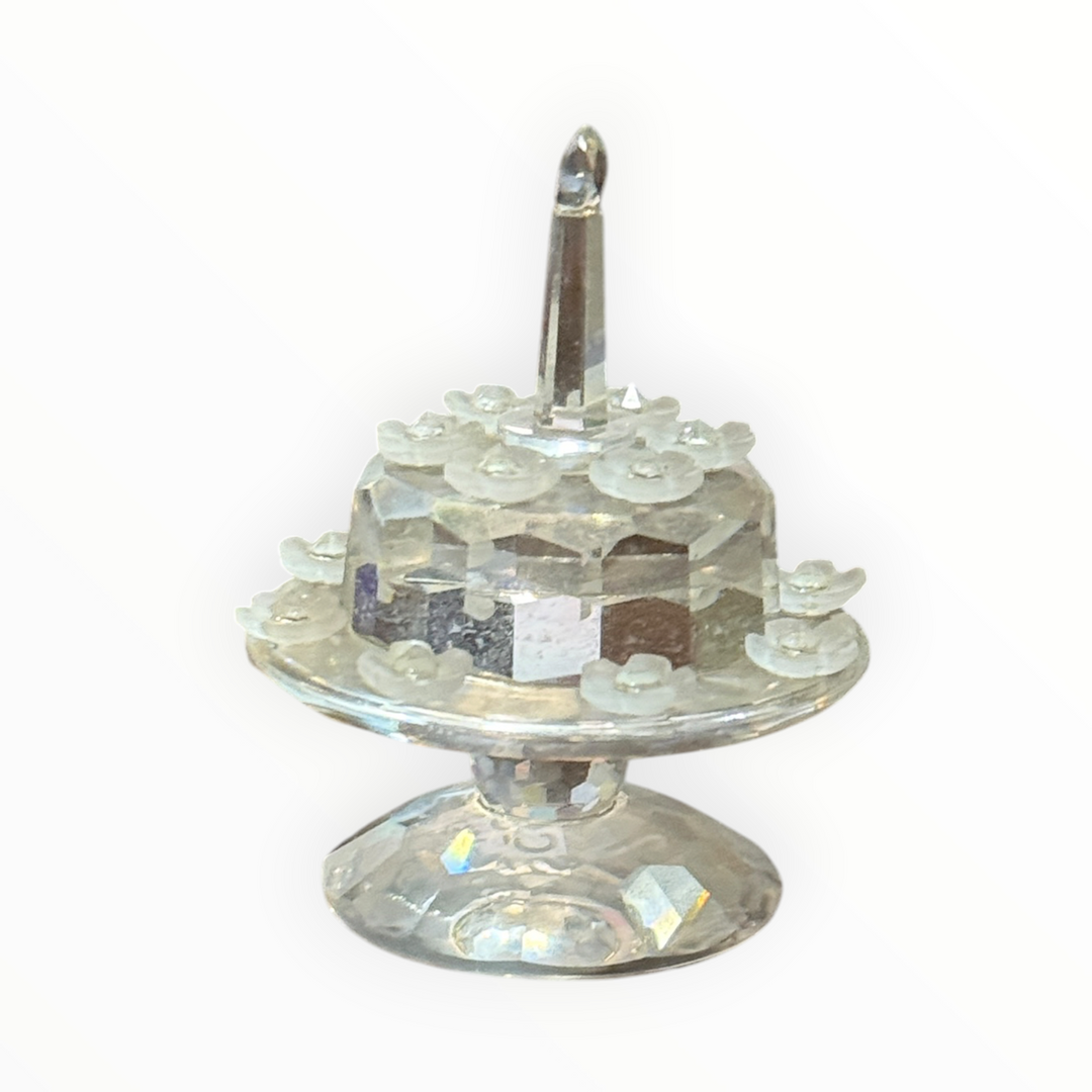 Swarovski Crystal Birthday Cake with Candle  2"