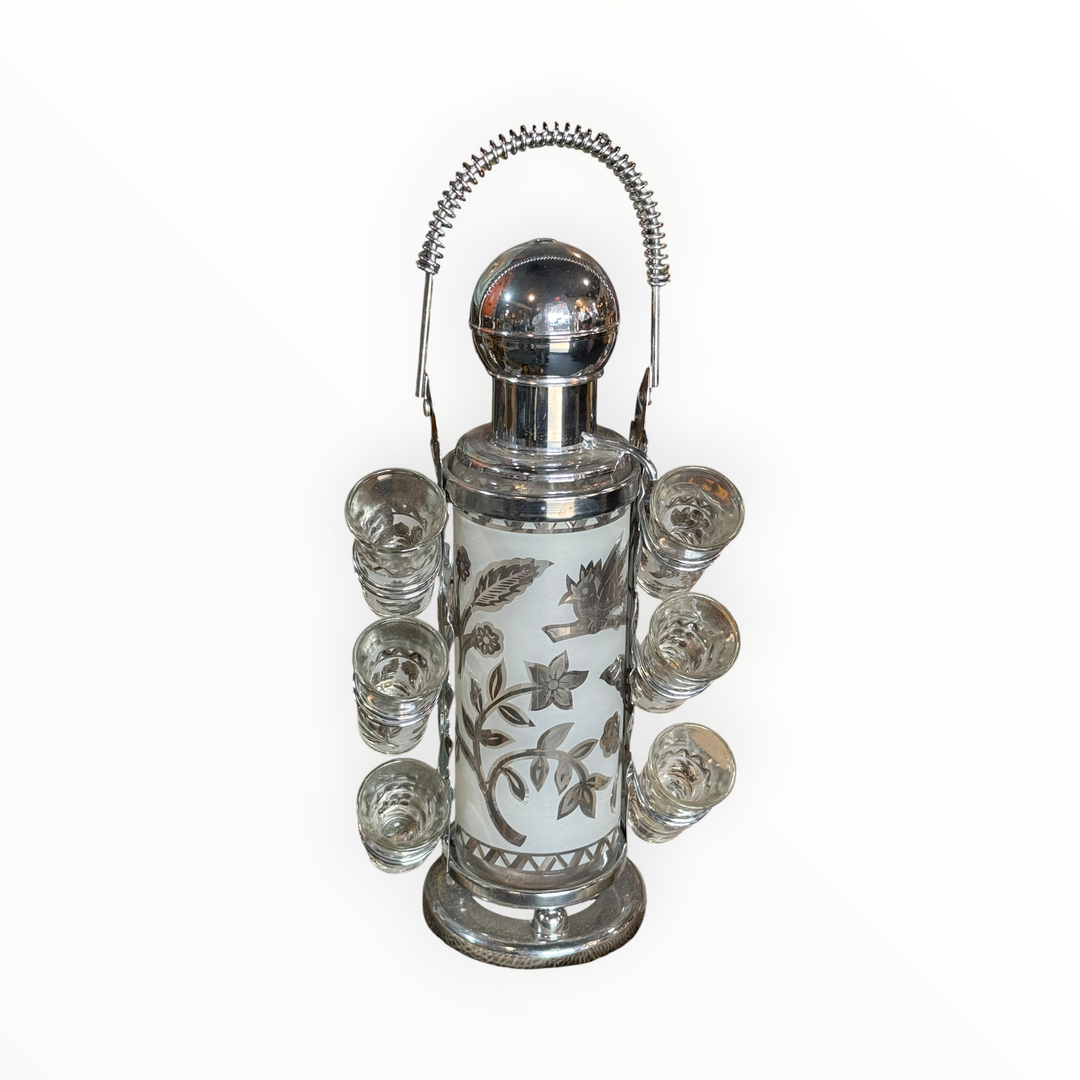 1940s Glenshaw Decanter with 6 Shot Glasses