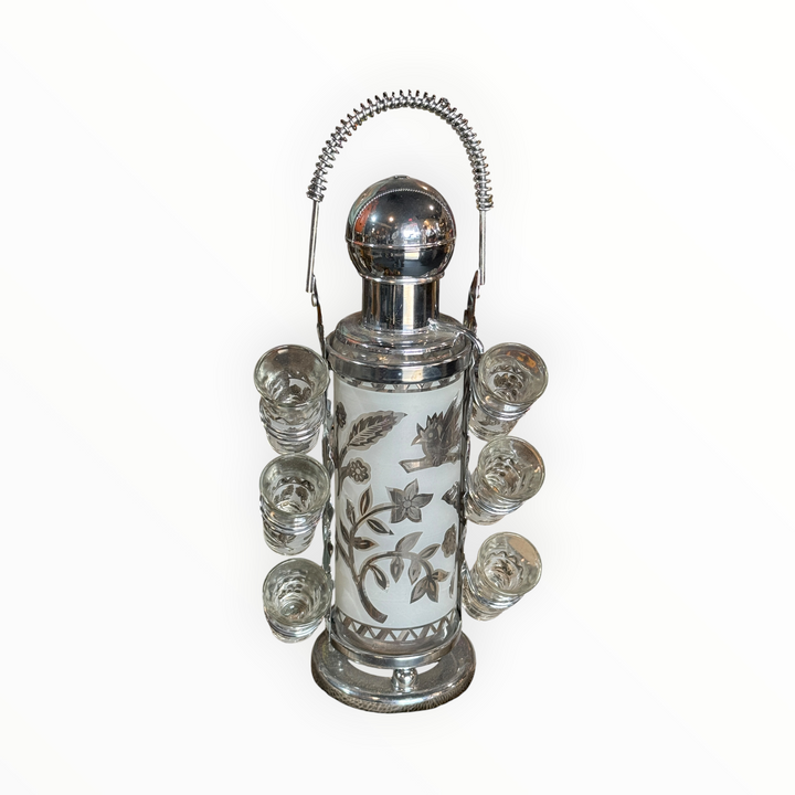 1940s Glenshaw Decanter with 6 Shot Glasses