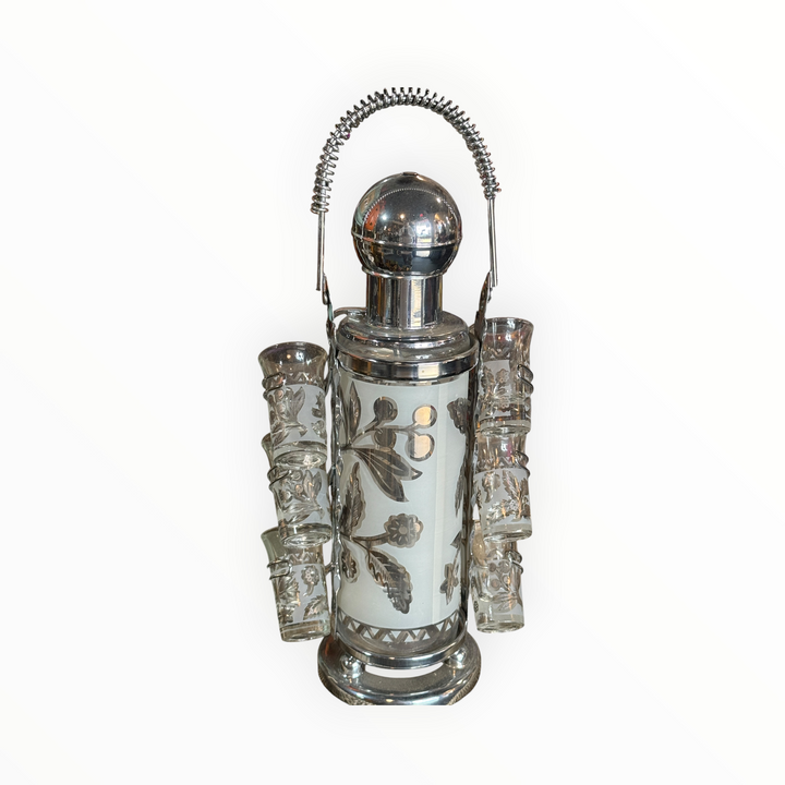 1940s Glenshaw Decanter with 6 Shot Glasses