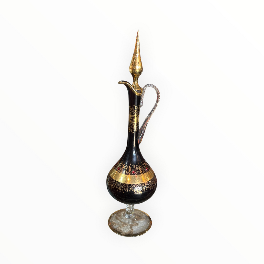 MCM Bohemian Decanter Set w/6 Wine Glasses