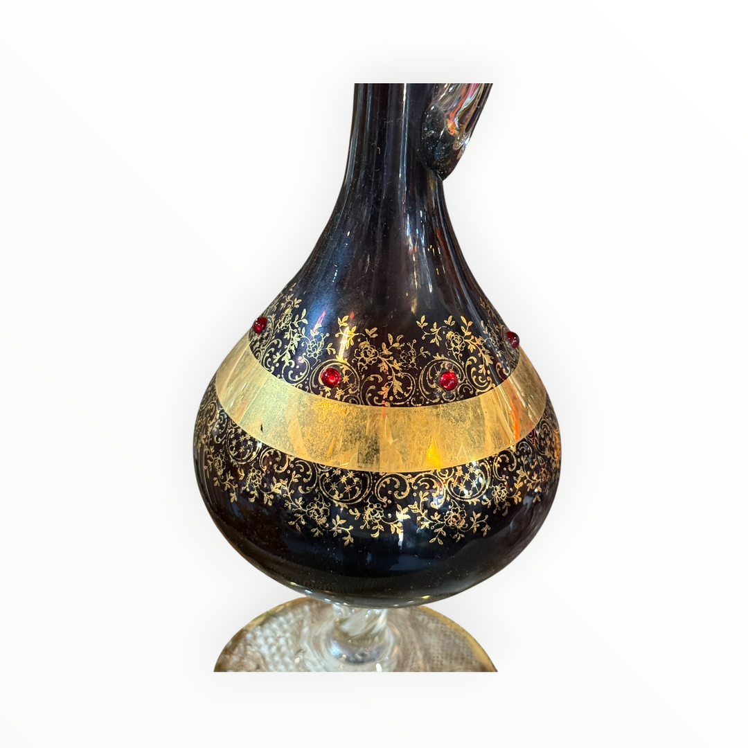 MCM Bohemian Decanter Set w/6 Wine Glasses