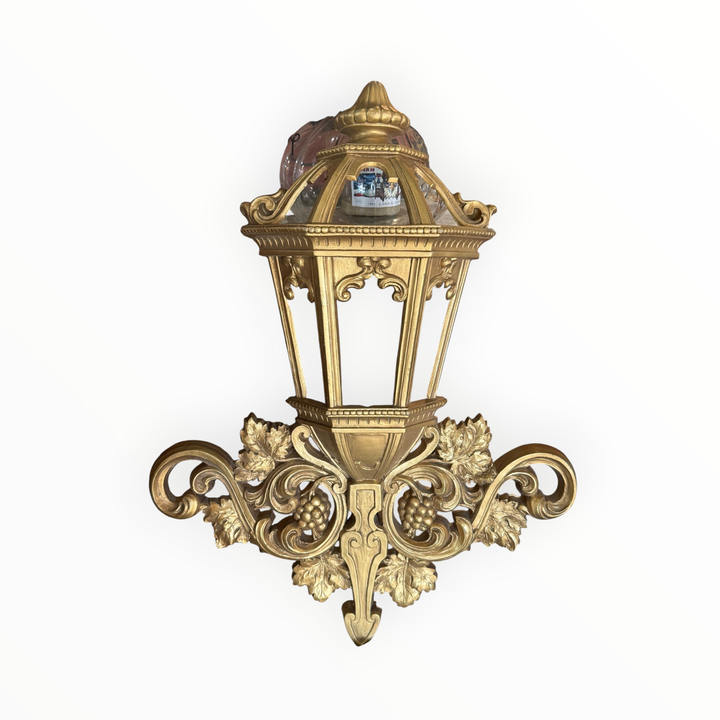 Vintage Homco Hollywood Regency Gold Wall Lantern