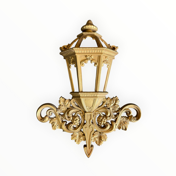 Vintage Homco Hollywood Regency Gold Wall Lantern