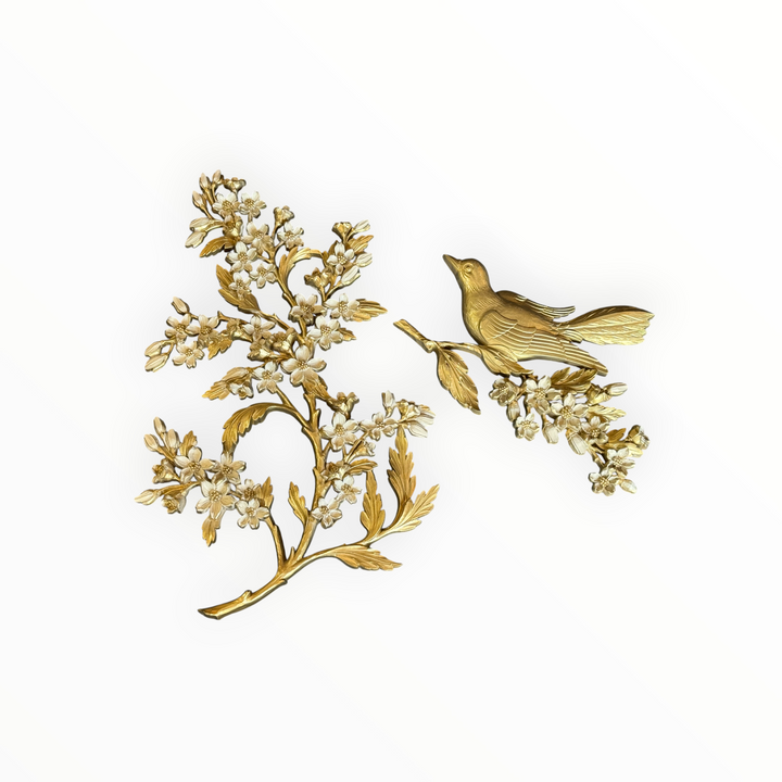 Vintage Syroco Bird and Dogwood Branch Plaque