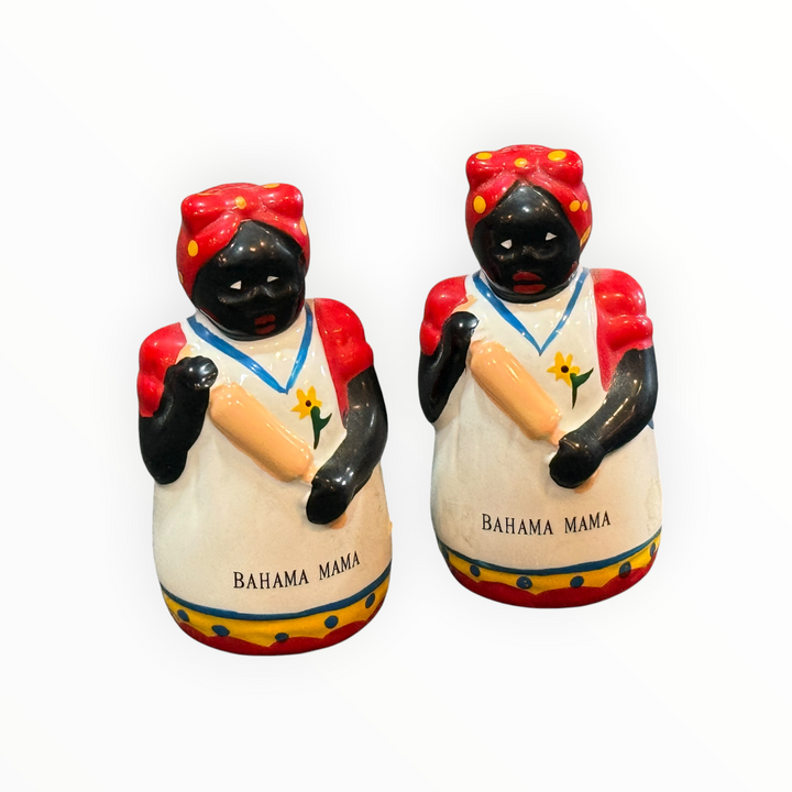 Vintage Bahama Mama Ceramic Salt and Pepper Shakers