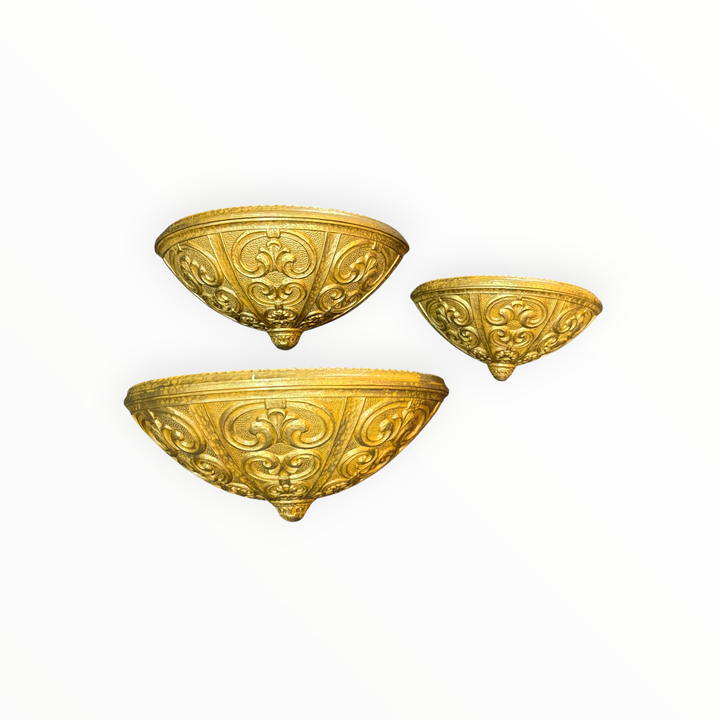 Trio of Syroco Wall Pocket / Plant Holders Hollywood Regency