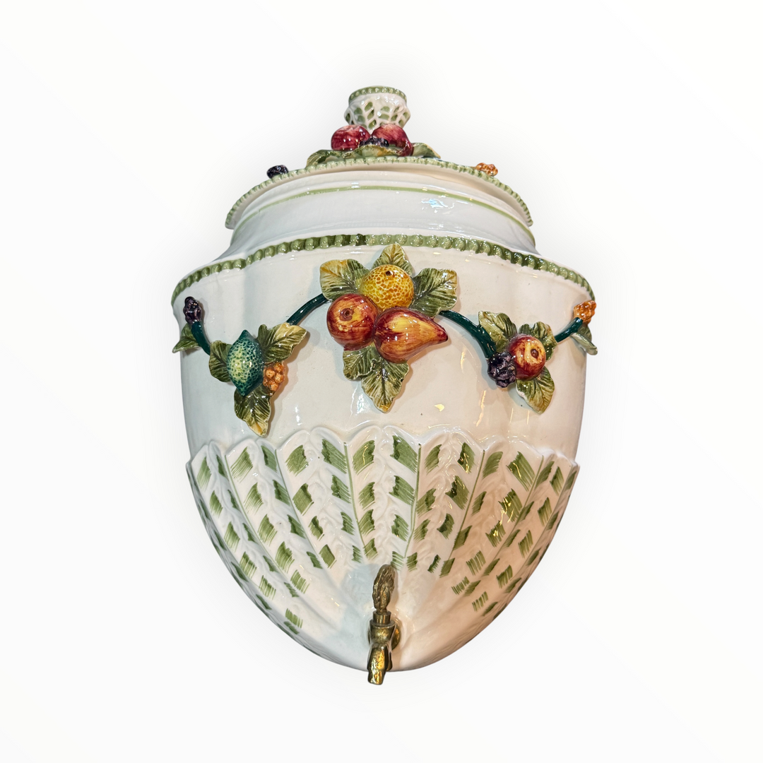 Two-piece Porcelain Lavabo Wall Fountain and Planter Set by Andrea by Sadek