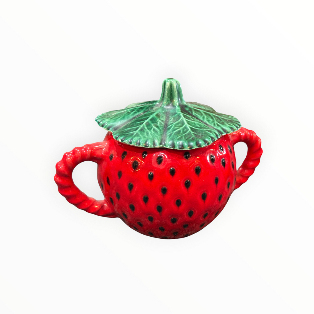 Handmade Ceramic Strawberry Teapot w/ Creamer and Sugar