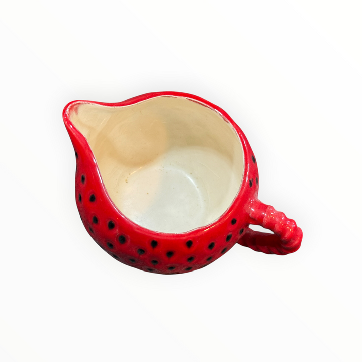 Handmade Ceramic Strawberry Teapot w/ Creamer and Sugar