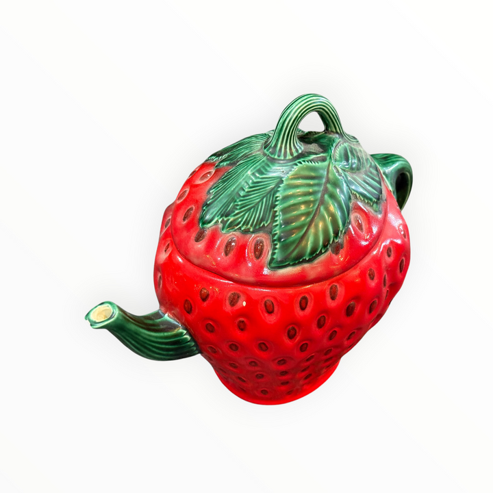 Handmade Ceramic Strawberry Teapot w/ Creamer and Sugar