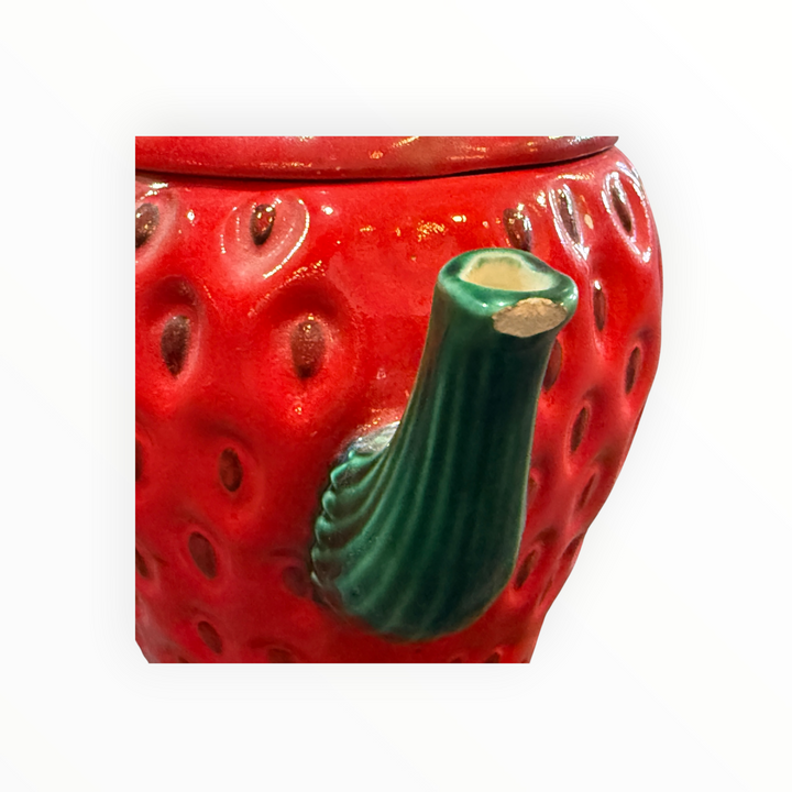 Handmade Ceramic Strawberry Teapot w/ Creamer and Sugar