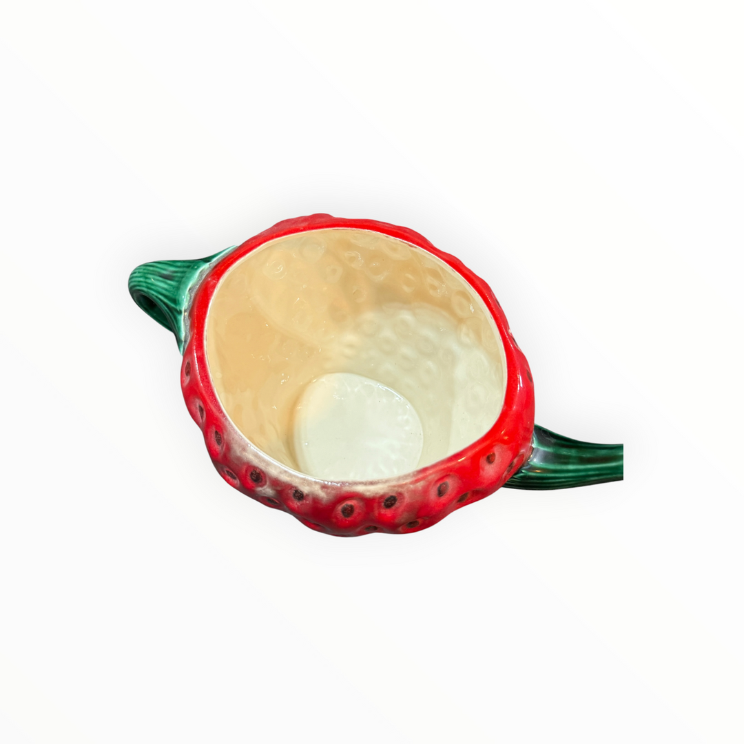 Handmade Ceramic Strawberry Teapot w/ Creamer and Sugar