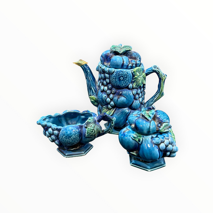 1960s Inarco Mood Indigo Blue Ceramic Coffee/Tea Set