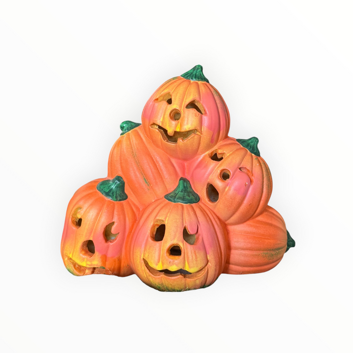 Vintage Handmade Ceramic Pumpkin Stack