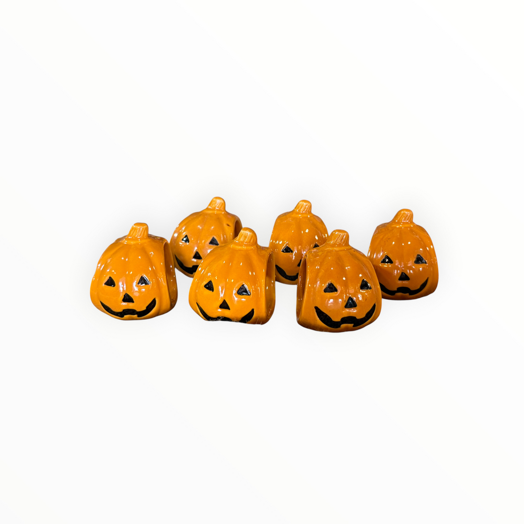 Vintage Handmade Ceramic Pumpkin Napking Holders