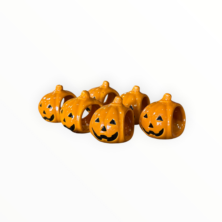 Vintage Handmade Ceramic Pumpkin Napking Holders