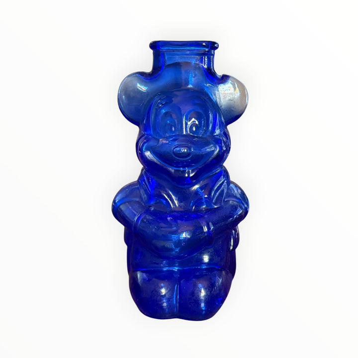 Cobalt Blue Glass Mickey Mouse Bank