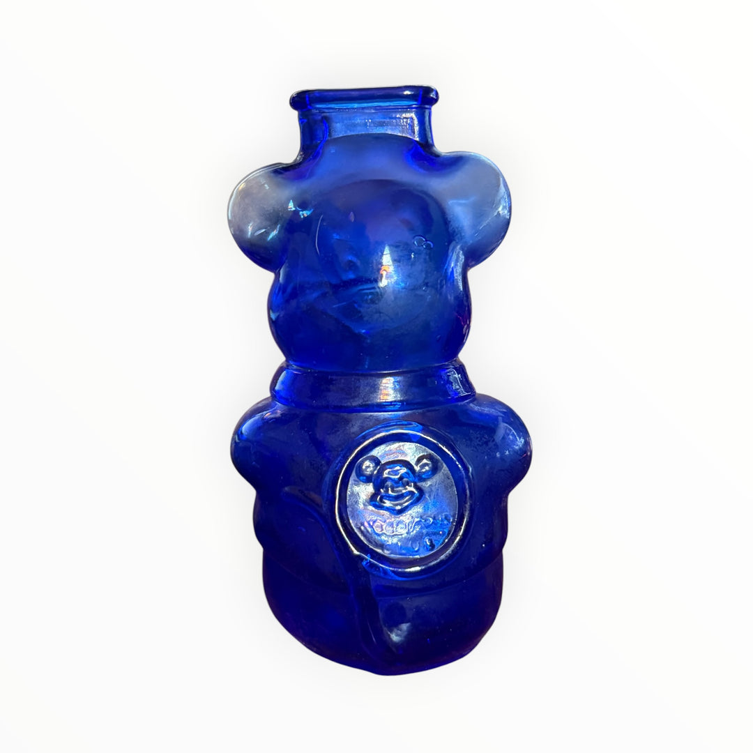Cobalt Blue Glass Mickey Mouse Bank