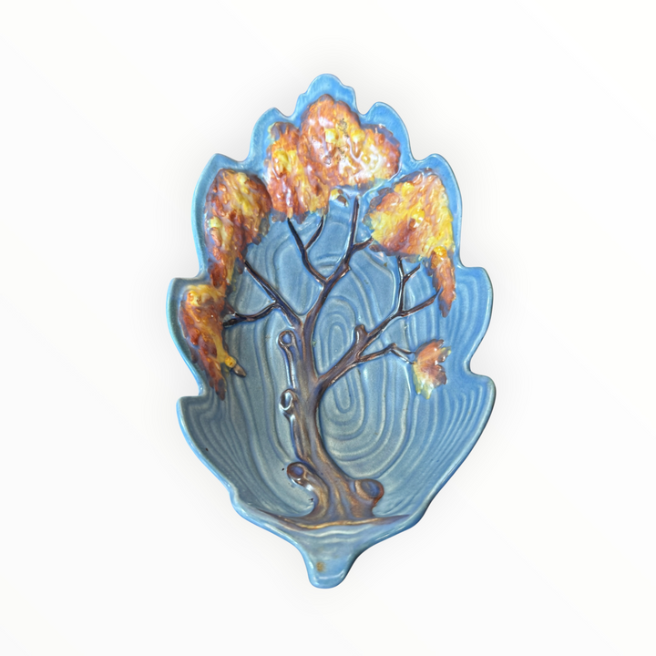 Carlton Ware England Blue Oak Tree Form Fruit Bowl